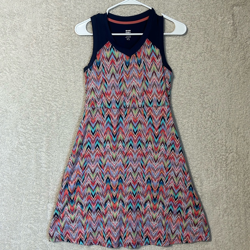Title Nine Hillarys Mesh Magic Chevron Print  Golf Dress Women’s XS Tennis